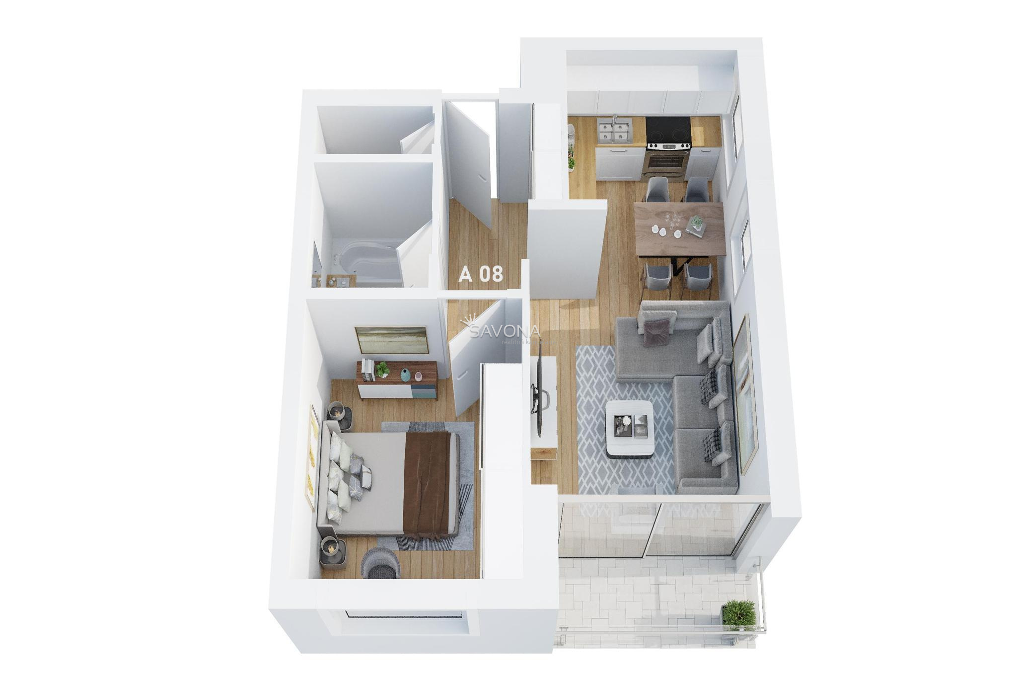 LUNA RESIDENCE | 2 izbový - A 08 - 53 m2, výhľad na TATRY