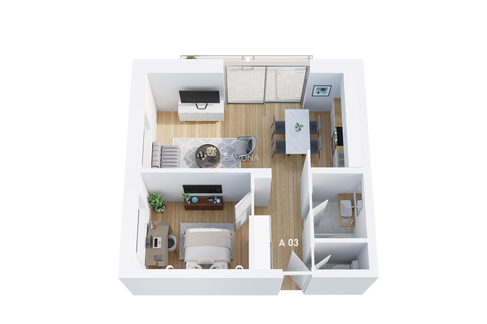 PREDANÝ | LUNA RESIDENCE | 2 izbový A 03 - 62 m2, s výhľadom na TATRY